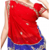 Miraculous Red Colored Stone Worked Chiffon Lehenga Saree Miraculous Red Colored Stone Worked Chiffon Lehenga Saree